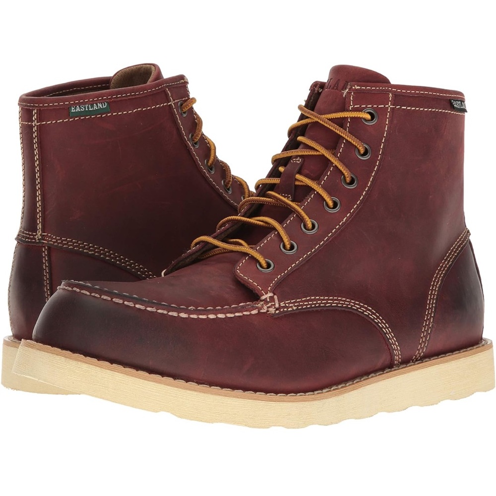Eastland Brown Boots with High-Top Design and Padded Collar